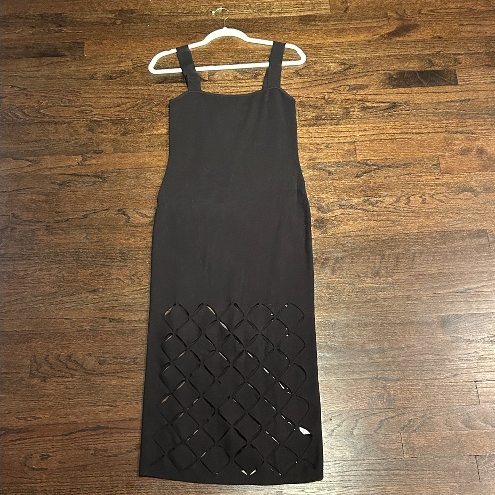 NWT Lalavon Women’s Black Dress With Lattice Design Size Medium